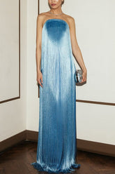 Strapless Fringe Column Formal Dress