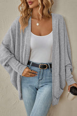 Longline Open Front Pocket Knit Cardigan