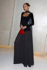 Square Neck Polka Dot Maxi Dress