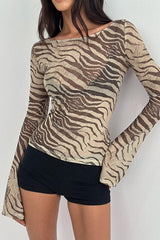 Animal Print Lightweight Loose Fit Short Sleeve Tee