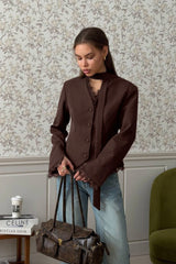 Lace Trim Fitted Single Breasted Blazer