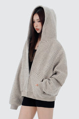 Striped Zip Knit Hoodie