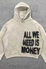 Vintage Letter Graphic Pullover Hoodie