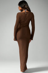 Striped Tie Waist U-Neck Maxi Dress