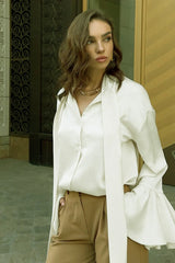 Vintage Tie Long Sleeve Blouse