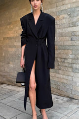 Waist Belted Blazer Coat