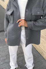 Fleece Stand Collar Coat