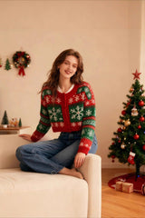 Snowflake Knit Christmas Cardigan