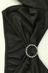 Corset Cut Out Top Rhinestone Detail Skirt Set