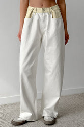 Colorblock Loose Straight Jean