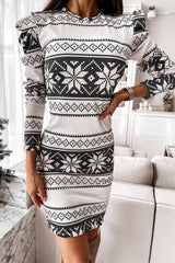 Florcoo Stitching Flower Picture Modern Double V-Neck Midi Dress Dresses