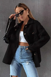 Teddy Wool Lapel Button Coat