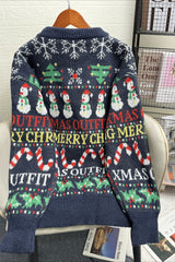 Christmas Contrast Crew Neck Loose Long Sleeve Sweater