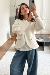 Textured Cocoon Sleeve Blazer