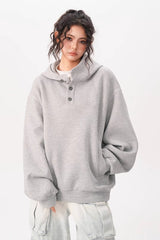 Double Layer Button Hoodie