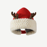 Reindeer Plush Knit Slouchy Christmas Hat