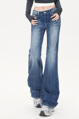 Washed Whisker Slim Straight Jean