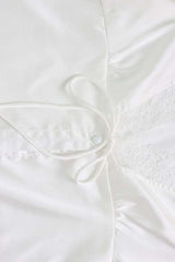 Lace Patchwork Tie Front Slim Fit Short Sleeve Tee