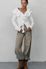 Long Sleeve Ruffle Blouse