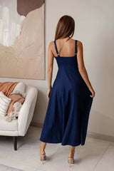 Sleeveless Strapless Denim Dress