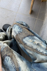 Punk Streetwear Wide Leg Denim Jeans