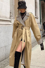 Double Breasted Patchwork Trench Coat