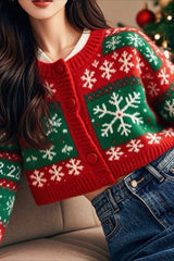 Snowflake Knit Christmas Cardigan