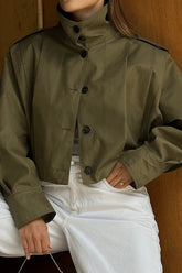 High Neck Long Sleeve Jacket