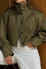 High Neck Long Sleeve Jacket