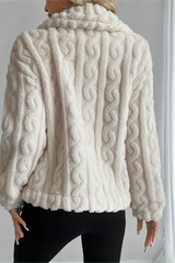 Double Fleece Cable Knit Soft Plush Warm Christmas Outerwear