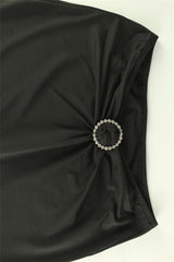 Corset Cut Out Top Rhinestone Detail Skirt Set