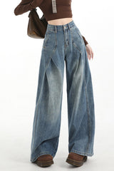 Wrinkled Vintage Wide Leg Jean