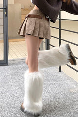 Houndstooth Pleated High Waist Christmas Skirt