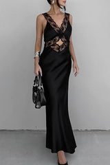 Spaghetti Strap Polka Dot Maxi Dress