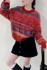 Gradient Color Long Sleeve Knit Sweater