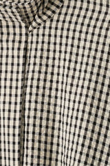 Gingham Stand Collar Zip Bomber Jacket