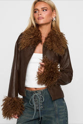 Slim Fit Vintage Leather Coat