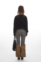 Cropped Zip Up Vintage Hoodie