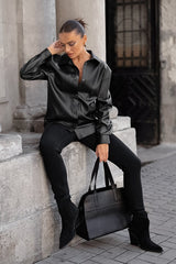 Fleece Lined PU Moto Jacket