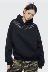 Embroidered Letter Oversized Hoodie
