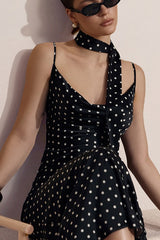 Spaghetti Strap Polka Dot Maxi Dress