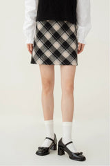 High Waist Tartan Mini Christmas Skirt