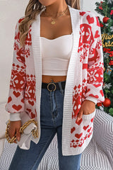 Reindeer Pocket Long Sleeve Christmas Cardigan