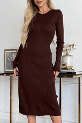 Casual Long Sleeve Knit Sweater Dress