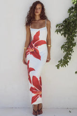 Floral Print Spaghetti Strap Midi Dress