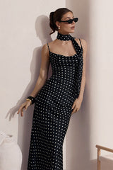 Spaghetti Strap Polka Dot Maxi Dress