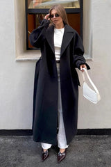 Loose Fit Long Wool Coat