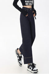 High Waist Cropped Straight Jean