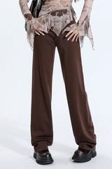 Casual Fleece Lined High Waist Straight Jeans