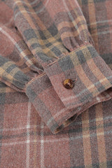 Plaid Loose Fit Cotton Blend Blouse